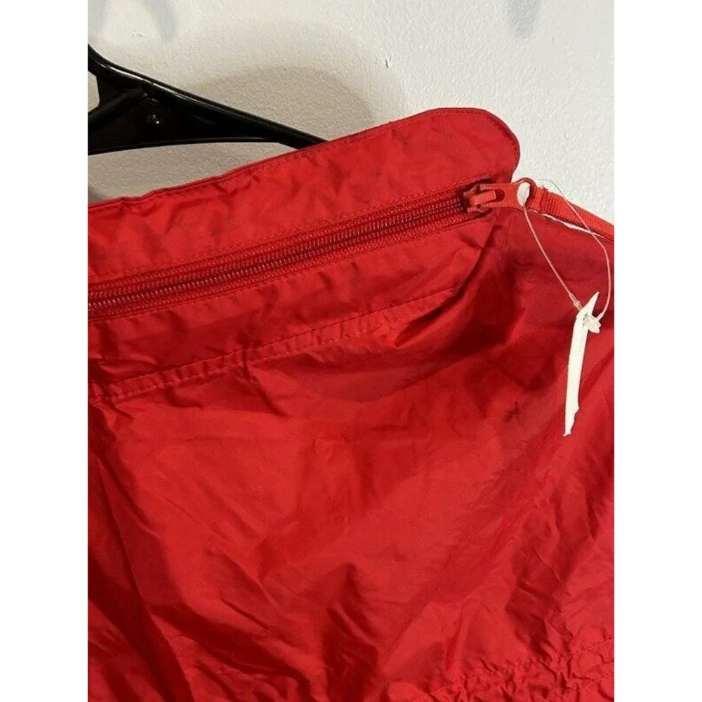 Old Navy Brand Dog Pet Rain Jacket Coat Red Zipper Hood Pouch New Size M